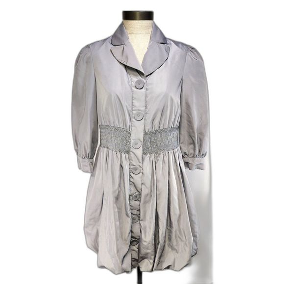 Twelve by Twelve Gray Dress Jacket Trench Coat Size S